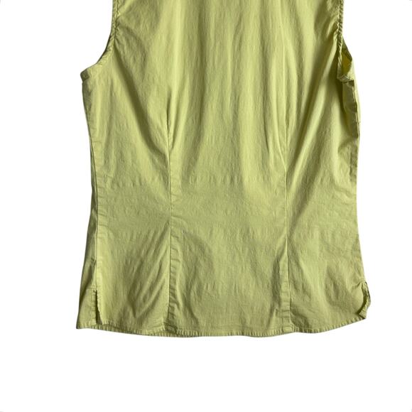 French Kuff Women Top S Chartreuse Cotton Stretch Casual Travel Preppy Comfy - Picture 4 of 10